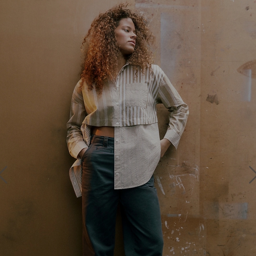 Xs - Madewell Modular Oversized Button-Up Shirt I… - image 2